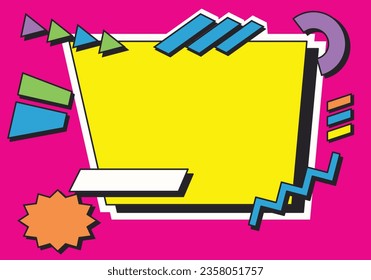Abstract background in a 90s aesthetic, vector illustration with empty space.