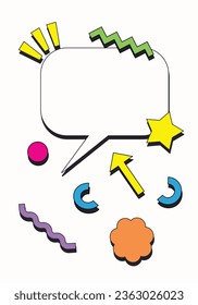 Abstract background in a 90s aesthetic, vector illustration with empty space.