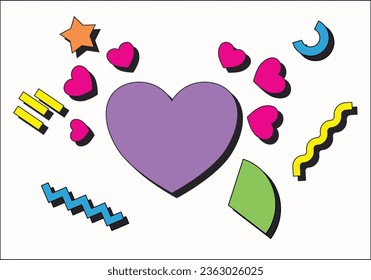 Abstract background in a 90s aesthetic, vector illustration with empty space.