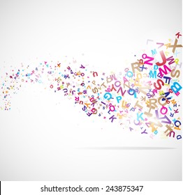 Abstract background with abc letters illustration