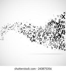Abstract background with abc letters illustration