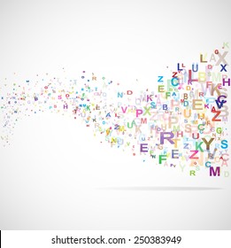 Abstract background with abc letters illustration
