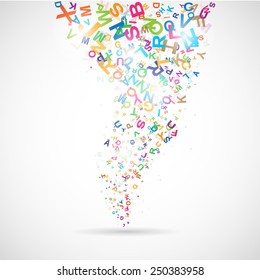 Abstract background with abc letters illustration