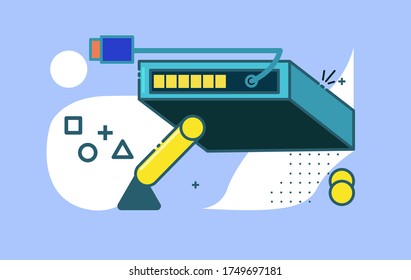 fondo abstracto sobre discos duros y componentes de equipo