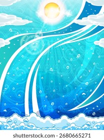 Abstract background with added swirl pattern and foam decoration