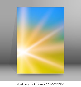 Abstract background advertising brochure design elements. Blurry light glowing graphic form for elegant flyer. Vector illustration EPS 10 for booklet layout, wellness leaflet, newsletters