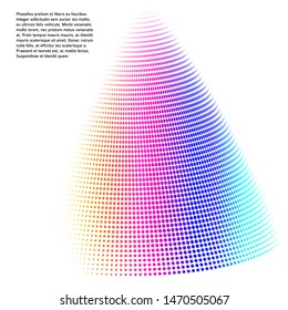 Abstract background advertising brochure design elements pyramid. Glowing light effect dot data graphic form for elegant flyer. Vector illustration EPS 10 for booklet layout page, newsletters, banner