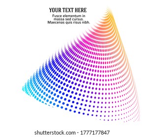 Abstract background advertising brochure design elements pyramid. Glowing light effect dot data graphic form for elegant flyer. Vector illustration EPS 10 for booklet layout page, newsletters, banner