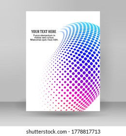 Abstract background advertising brochure design elements round. Glowing light effect dot data graphic form for elegant flyer. Vector illustration EPS 10 for booklet layout page, newsletters, banner