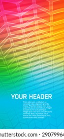 Abstract background advertising brochure design elements. Glowing light effect glass graphic form for elegant flyer. Vector illustration EPS 10 for booklet layout page, leaflet template, newsletters