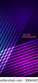 Abstract background advertising brochure design elements. Futuristic style glow neon disco club, night party for elegant flyer. Vector illustration EPS 10 for layout page newsletters, vertical banner