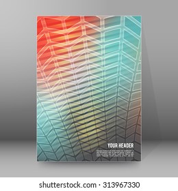 Abstract background advertising brochure design elements. Glowing light effect glass graphic form for elegant flyer. Vector illustration EPS 10 for booklet layout page, leaflet template, newsletters