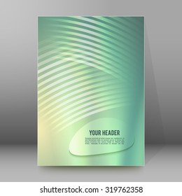 Abstract background advertising brochure design elements. Blurry light glowing graphic form for elegant flyer. Vector illustration EPS 10 for booklet layout, wellness leaflet, newsletters