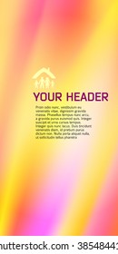 Abstract background advertising brochure design elements. Glowing light effect glass graphic form for elegant flyer. Vector illustration EPS 10 for booklet layout page, newsletters, vertical banner