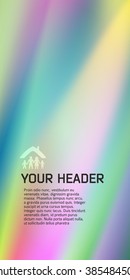 Abstract background advertising brochure design elements. Glowing light effect glass graphic form for elegant flyer. Vector illustration EPS 10 for booklet layout page, newsletters, vertical banner