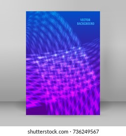 Abstract background advertising brochure design elements. Futuristic style glow neon disco club, night party for elegant flyer. Vector illustration EPS 10 for layout page newsletters, vertical banner