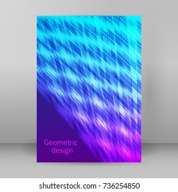Abstract background advertising brochure design elements. Futuristic style glow neon disco club, night party for elegant flyer. Vector illustration EPS 10 for layout page newsletters, vertical banner