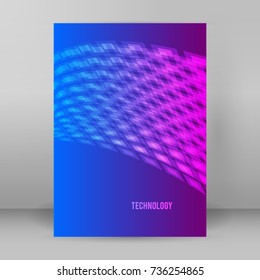 Abstract background advertising brochure design elements. Futuristic style glow neon disco club, night party for elegant flyer. Vector illustration EPS 10 for layout page newsletters, vertical banner