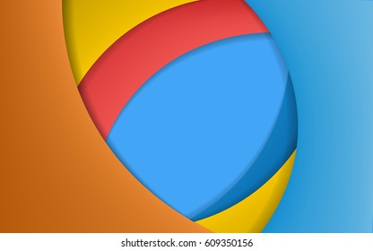 Abstract background for advertising. colorfully horizontal banner in a modern material design style. Curved color lines. Vector illustration