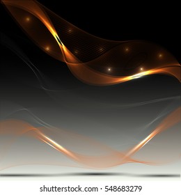 Abstract background advertising vector shiny colorful wave line yellow