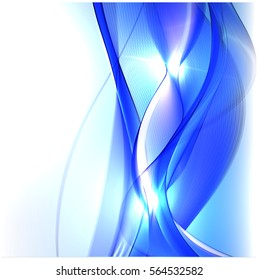 Abstract background advertising vector shiny colorful wave line blue