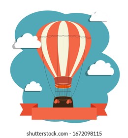 Abstrakter Hintergrund mit Luftballon und Wolken. Vektorillustration-Illustration EPS10