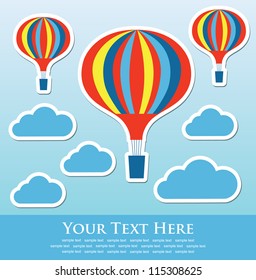 abstract background with air balloon. vector illustration