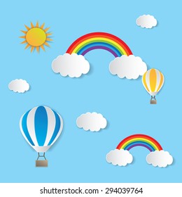 abstract background with air balloon. vector illustration
