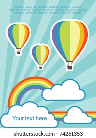 abstract background with air balloon. vector illustration