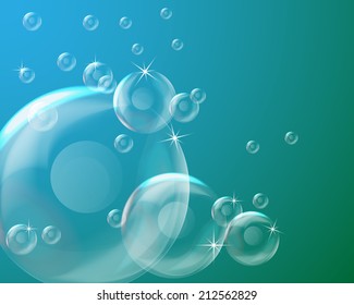 Abstract background with air bubbles with transparent bubbles