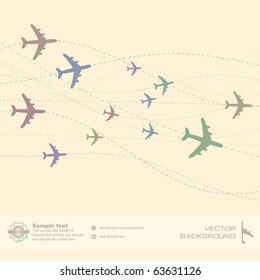 Abstract background with airplane lines.