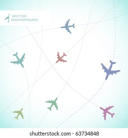 Abstract background with airplane lines.