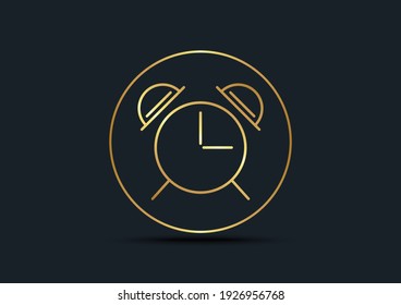 Abstract background of Alarm clock,Gold color,vector illustrations