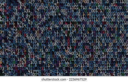 Abstract background with all color numbers in chaos.