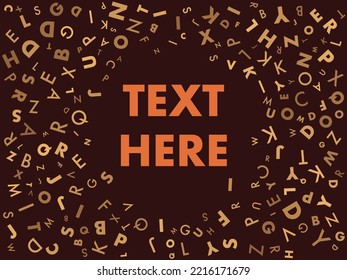Abstract background with alphabet. Mix of letter. Latin ABC.Vector illustration for education, writing, poetic design.