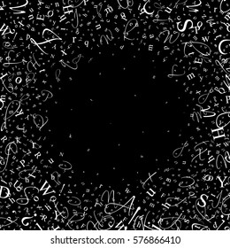 Abstract background of alphabet symbols. World book and copyright day. International Day of writer. International Day of the Book. World Book Day. Studying and learning concept. Illustration.