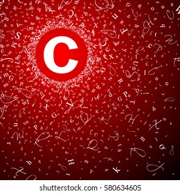 Abstract background of alphabet symbols. World book and copyright day. International Day of writer. International Day of the Book. World Book Day. Studying and learning concept. Illustration.
