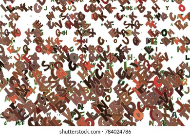 Abstract background with alphabets letters. Cartoon style vector.
