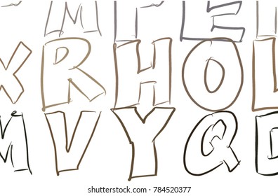 Abstract background with alphabets letters. Cartoon style vector.