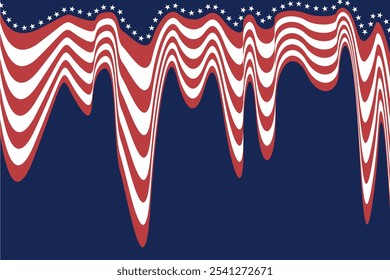 Fondo Abstractas, tema de la bandera americana, conveniente para los materiales del Diseño gráfico, Formas del Vector
