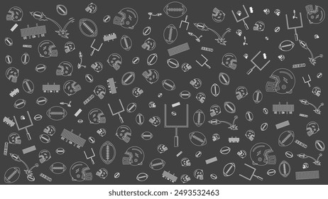 abstract background with american football themes contain helmet and ball Icons set graphic elements , suitable for american football wallpaper, symbol sport, sport icon, doodle american football