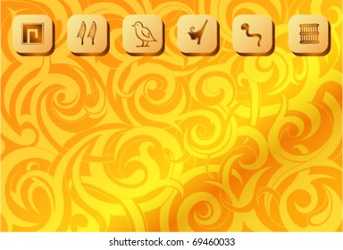 Abstract background with ancient egyptian hieroglyphs