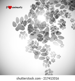 abstract background, animal footprints