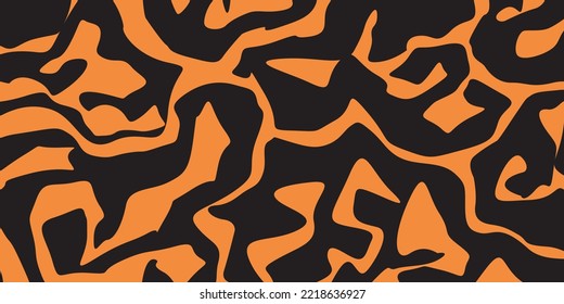 Abstract background with animal spots. Orange background with dark spots. Animal background for banners. Vector graphics
