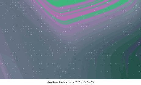Abstractas animación de fondo con líneas en movimiento y puntos en vibrantes colores verdes y púrpuras, abstractos Twirl Blink Dot, Regalías de stock.