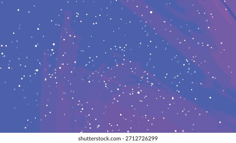 Abstrakte Hintergrundanimation mit funkelnden Teilchen und fließenden blauen und violetten Farben, Abstrakte Wirbelteilchen, Stocklizenzbild.