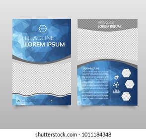 Abstract background annual report template, Modern triangle presentation template. Business design background, brochure or flyer concept or geometric web banner. triangle design brochure cover.