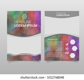 Abstract background annual report template, Modern triangle presentation template. Business design background, brochure or flyer concept or geometric web banner. triangle design brochure cover.