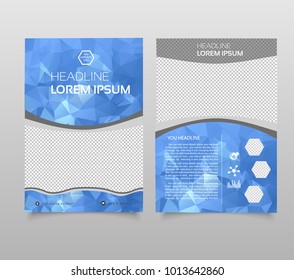Abstract background annual report template, Modern triangle presentation template. Business design background, brochure or flyer concept or geometric web banner. triangle design brochure cover.