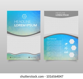 Abstract background annual report template, Modern triangle presentation template. Business design background, brochure or flyer concept or geometric web banner. triangle design brochure cover.